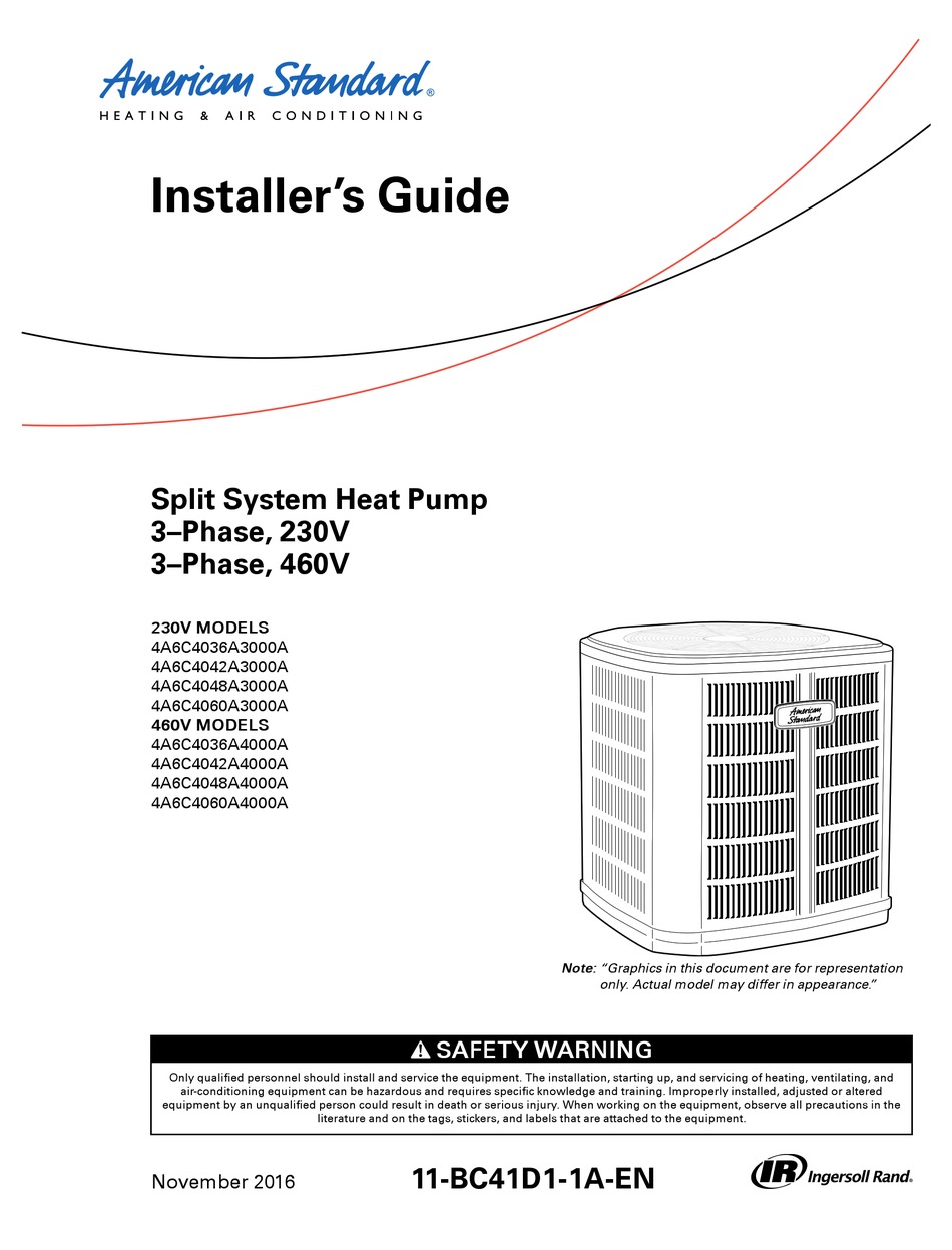 American Standard 4a6c4036a3000a Installer S Manual Pdf Download Manualslib