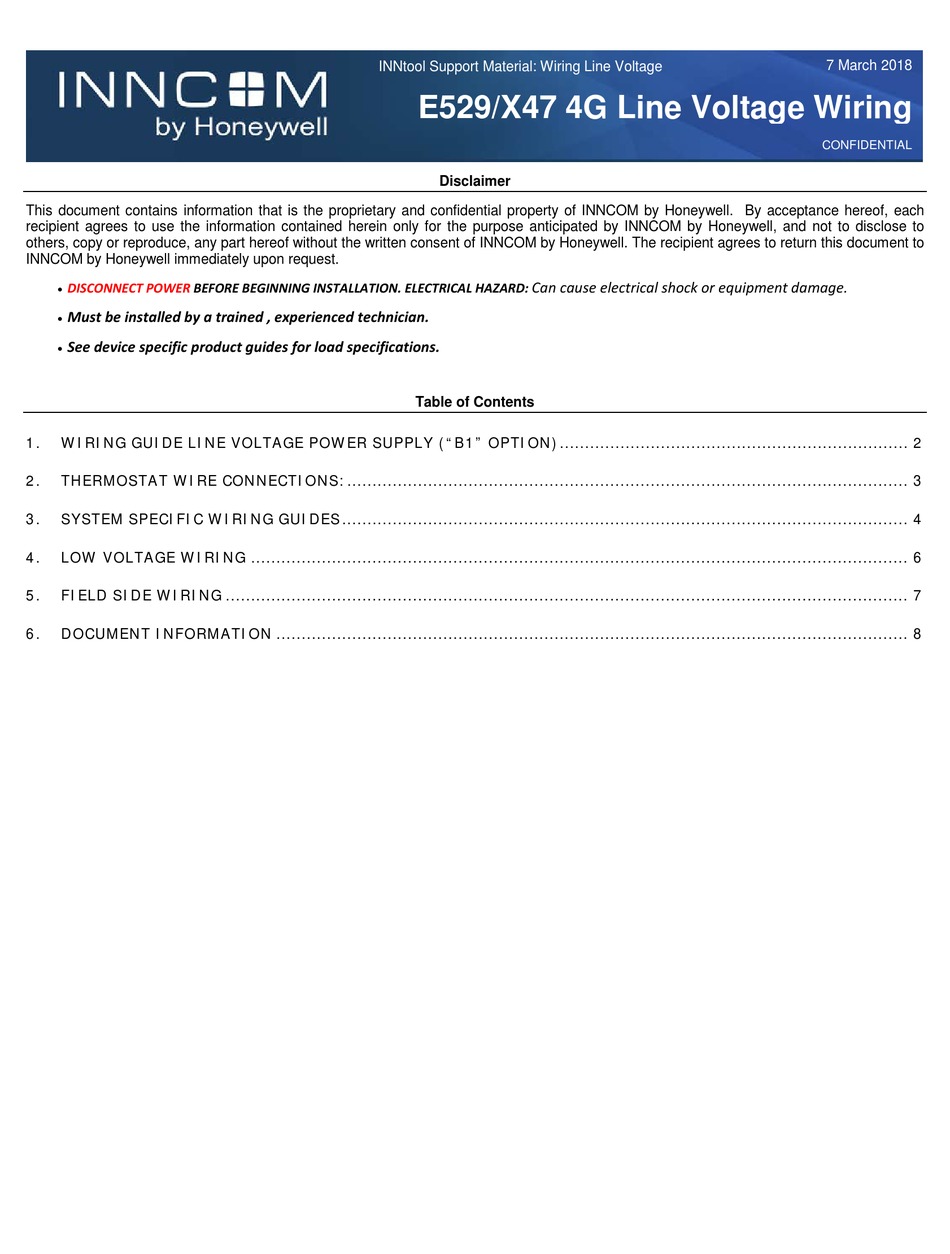 HONEYWELL E529 WIRING MANUAL Pdf Download ManualsLib