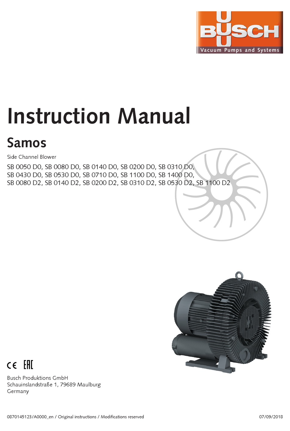 Busch Samos Series Instruction Manual Pdf Download Manualslib