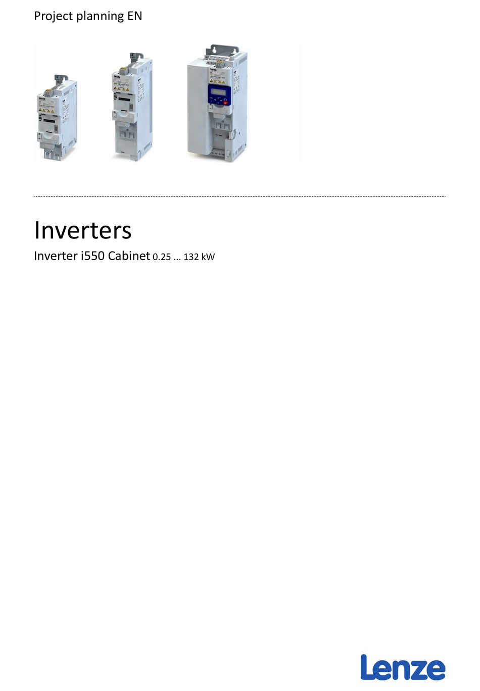 LENZE I550 SERIES PROJECT PLANNING MANUAL Pdf Download | ManualsLib