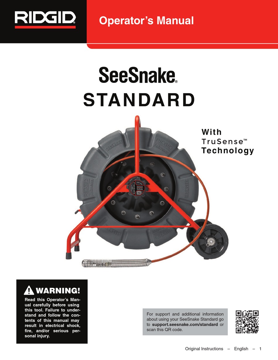 RIDGID SEESNAKE STANDARD OPERATOR'S 