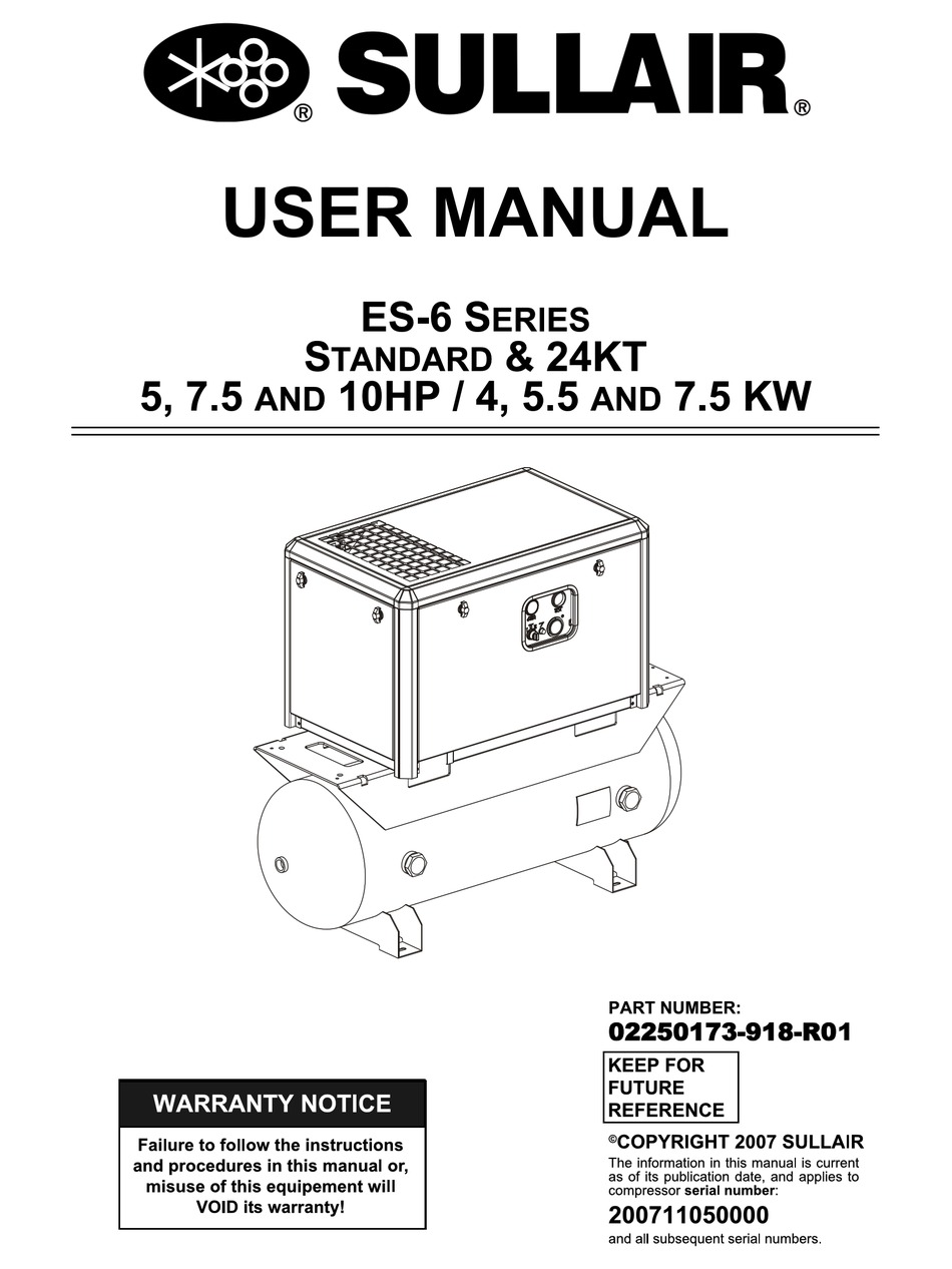 SULLAIR ES-6 SERIES USER MANUAL Pdf Download | ManualsLib