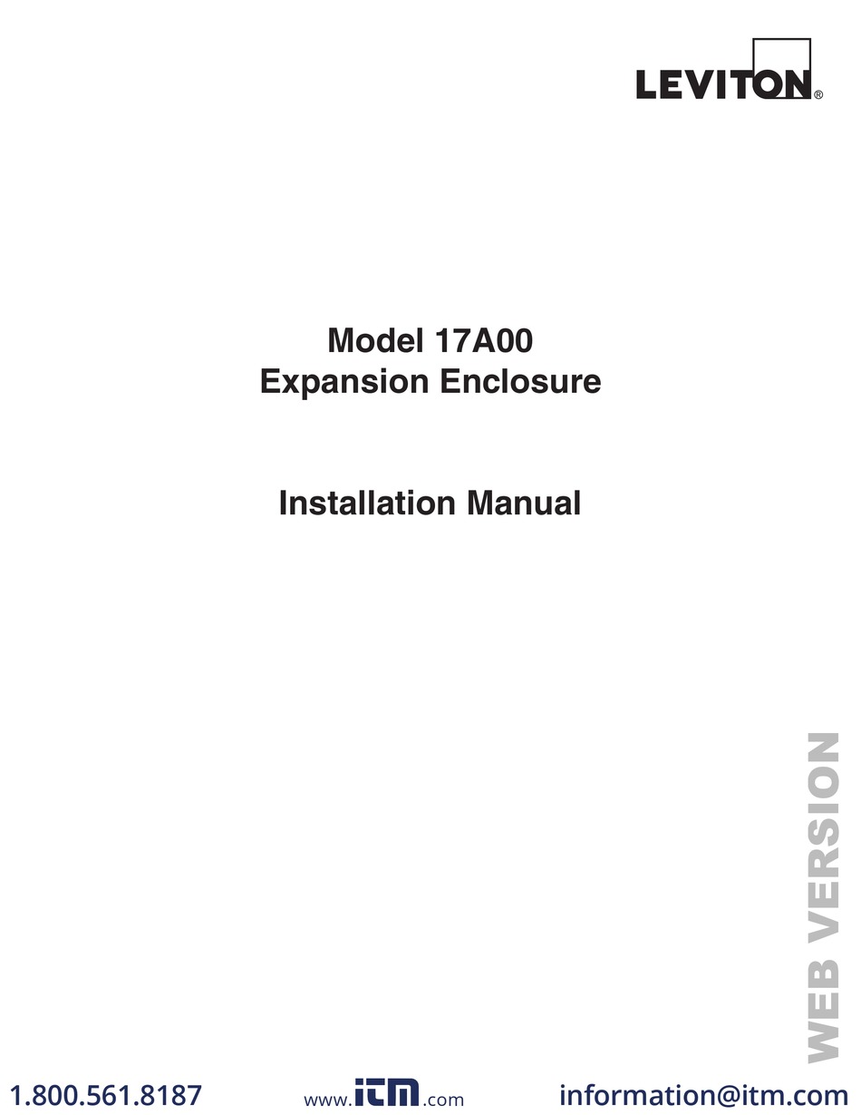 LEVITON 17A00 INSTALLATION MANUAL Pdf Download | ManualsLib
