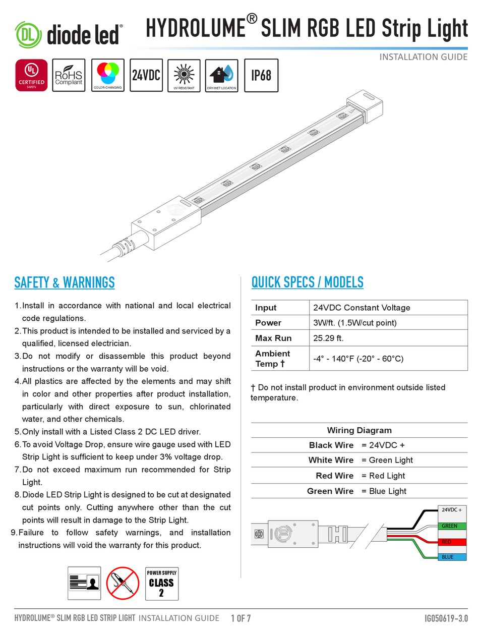 DIODE LED HYDROLUME INSTALLATION MANUAL Pdf Download ManualsLib