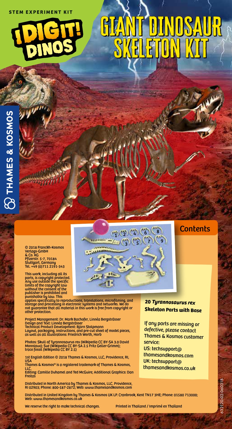 Giant Dinosaur Skeleton Kit I Dig It Dinos Build A T Rex Thames Kosmos 632120 