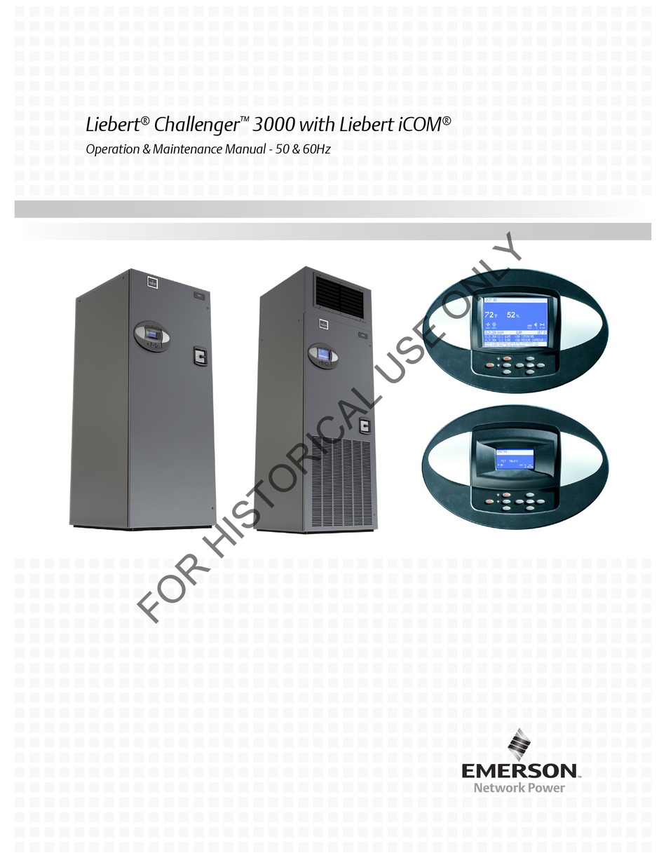 EMERSON LIEBERT CHALLENGER ICOM 3000 OPERATION & MAINTENANCE MANUAL Pdf ...