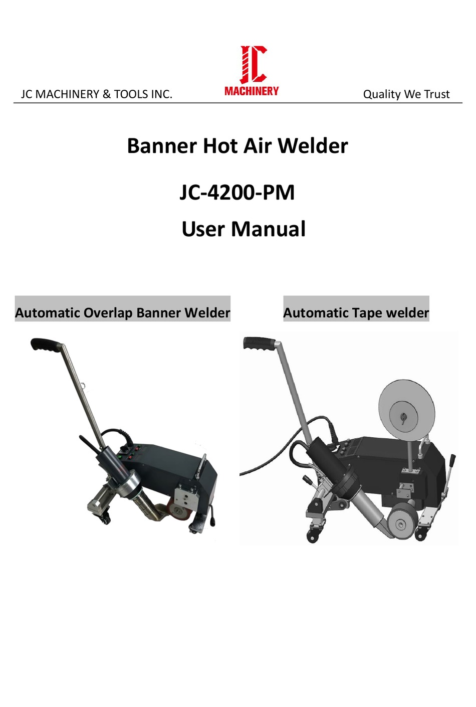 JC MACHINERY & TOOLS JC4200PM USER MANUAL Pdf Download ManualsLib