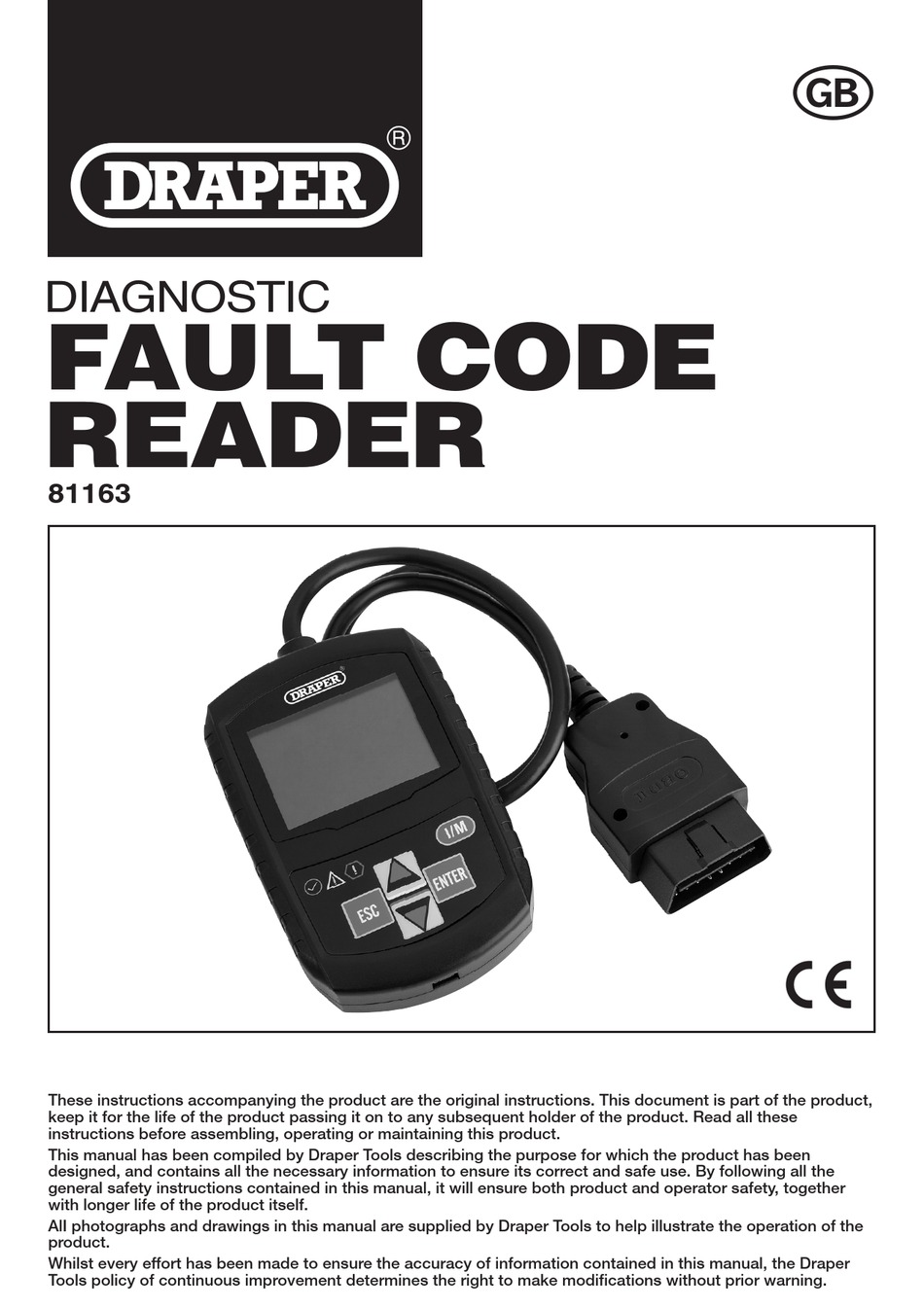 Draper 81163 Fault Code Reader Draper 81163 Fault Code Reader