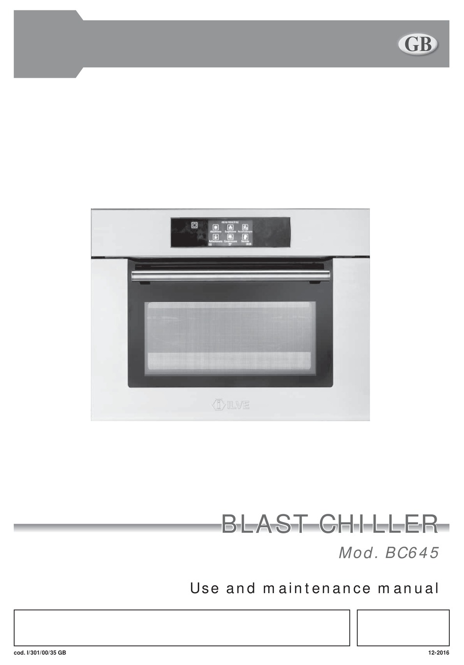 ILVE BC645 USE AND MAINTENANCE MANUAL Pdf Download ManualsLib