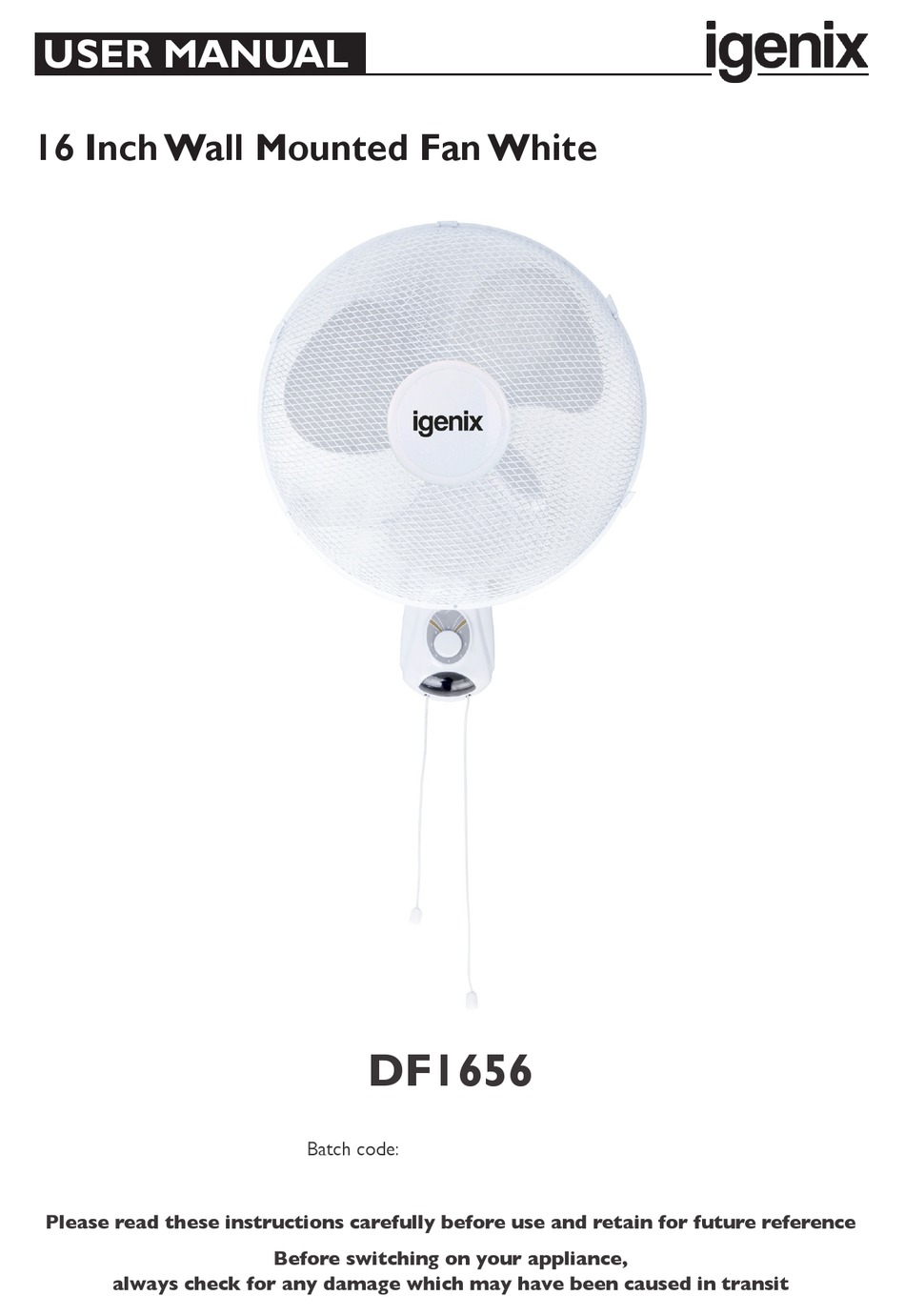 IGENIX DF1656 USER MANUAL Pdf Download 