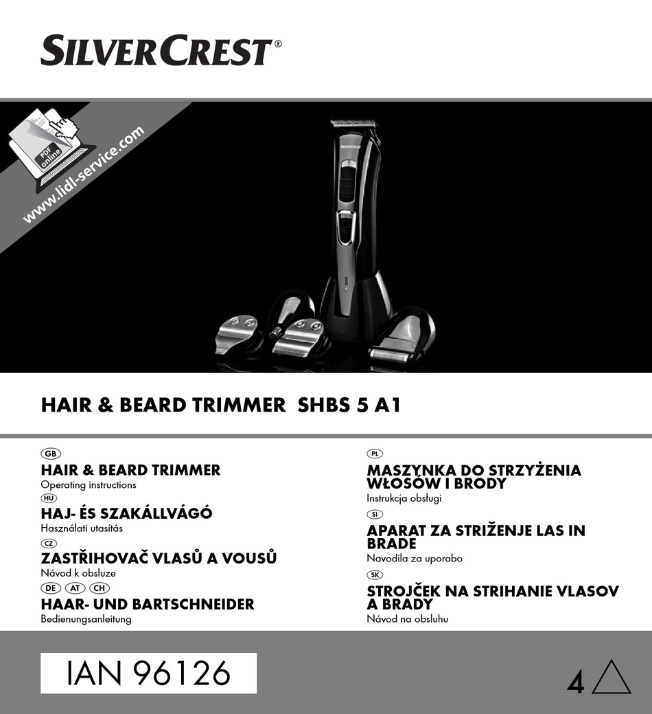 silver crest hair and beard trimmer instructions