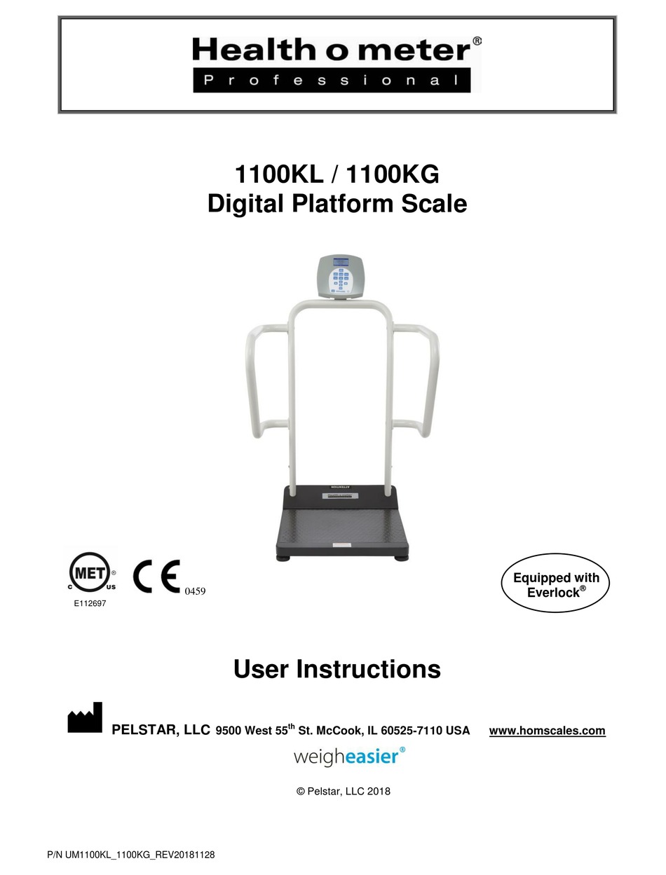 HEALTH O METER 1100KL USER INSTRUCTIONS Pdf Download | ManualsLib