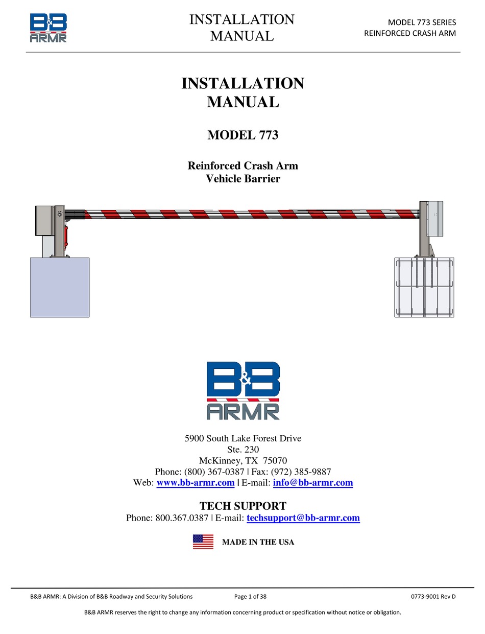 B&B ARMR 773 SERIES INSTALLATION MANUAL Pdf Download | ManualsLib