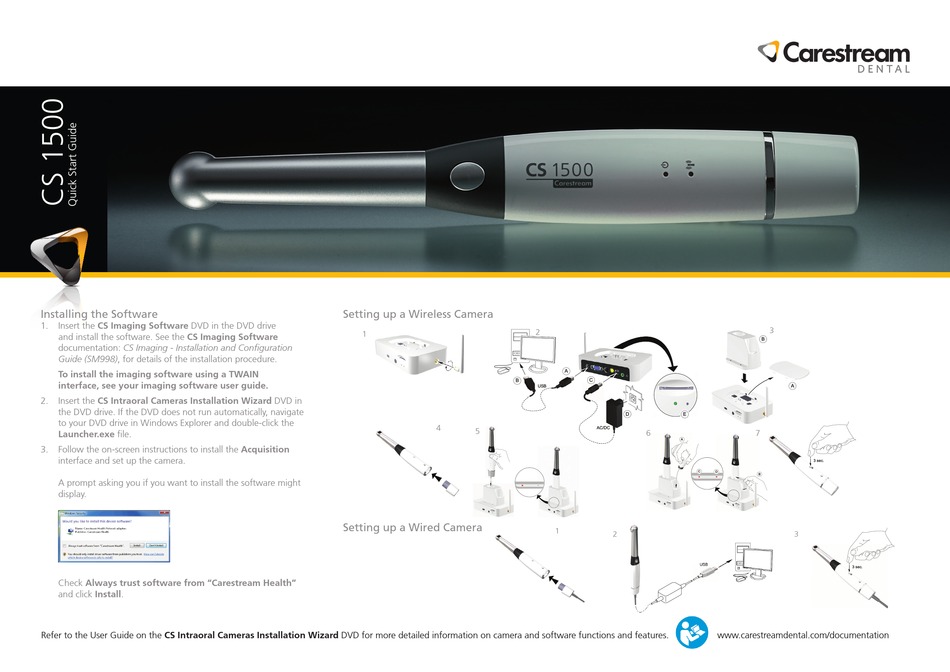 CARESTREAM DENTAL CS 1500 QUICK START MANUAL Pdf Download ManualsLib