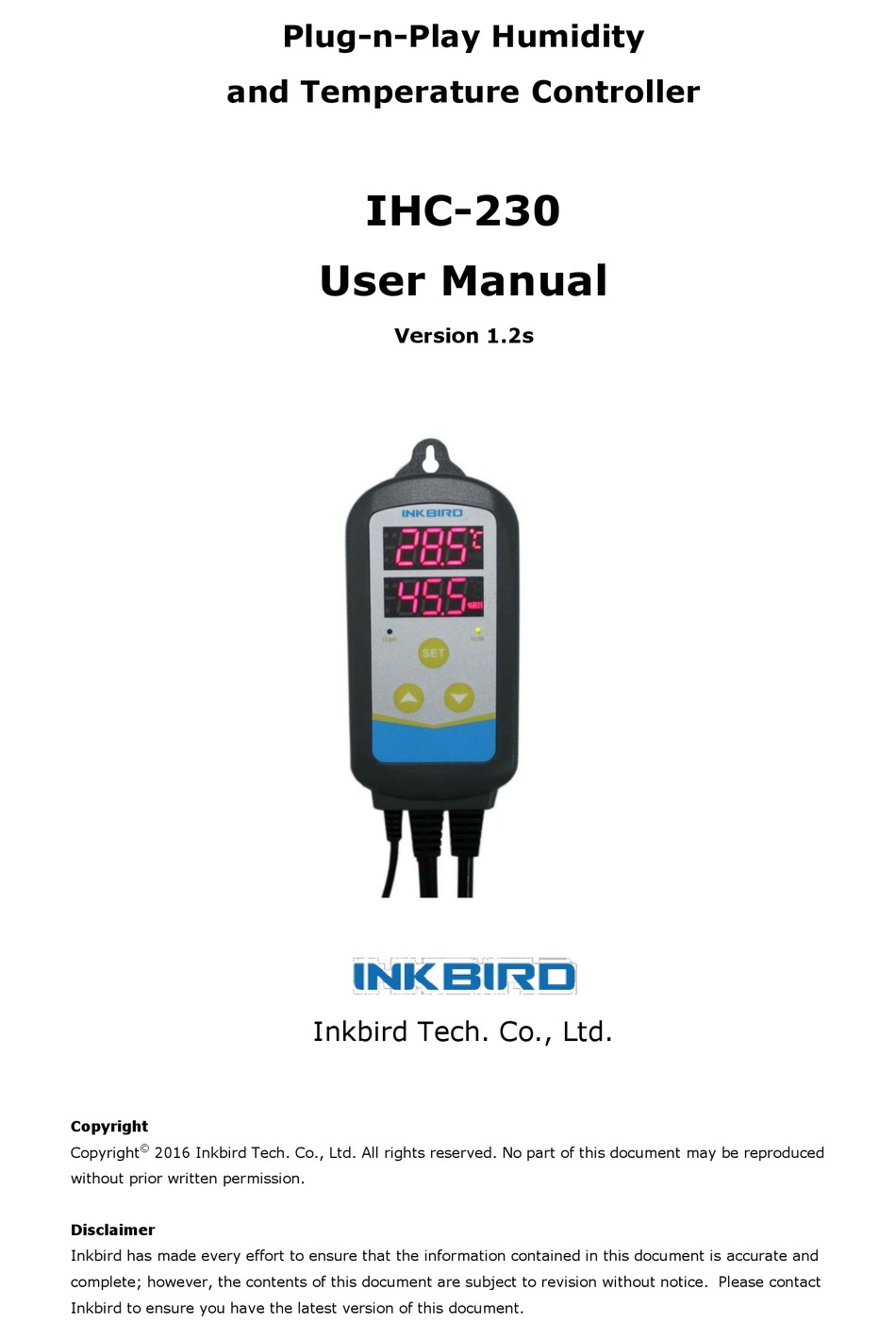 Inkbird Ihc User Manual Pdf Download Manualslib