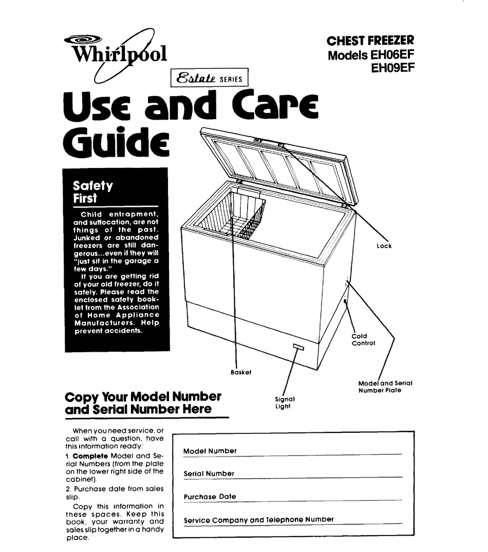 whirlpool estate chest freezer