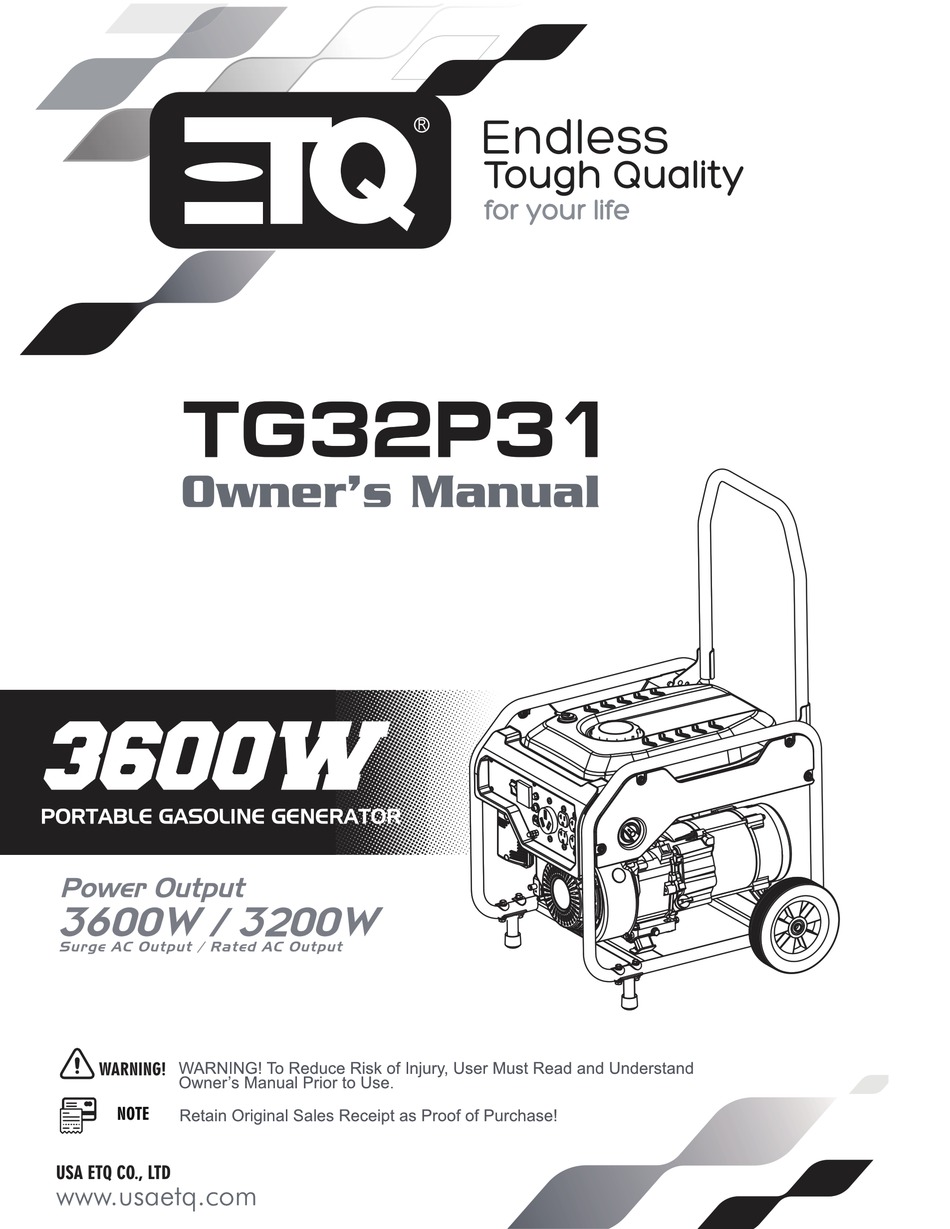 ETQ TG32P31 3600 7hp 208cc Generator Carburetor Carb