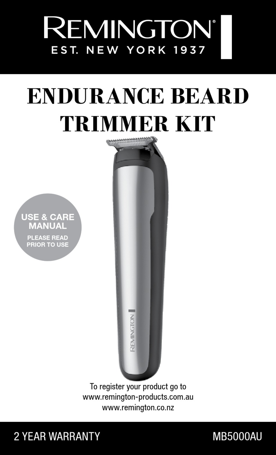 remington endurance beard trimmer mb5000au