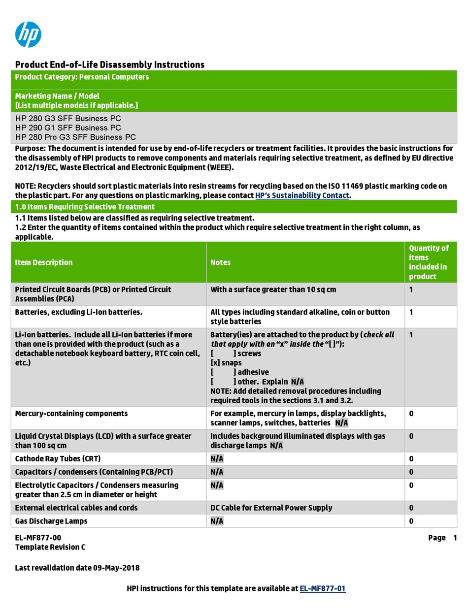 Hp 280 G3 Disassembly Instructions Manual Pdf Download Manualslib