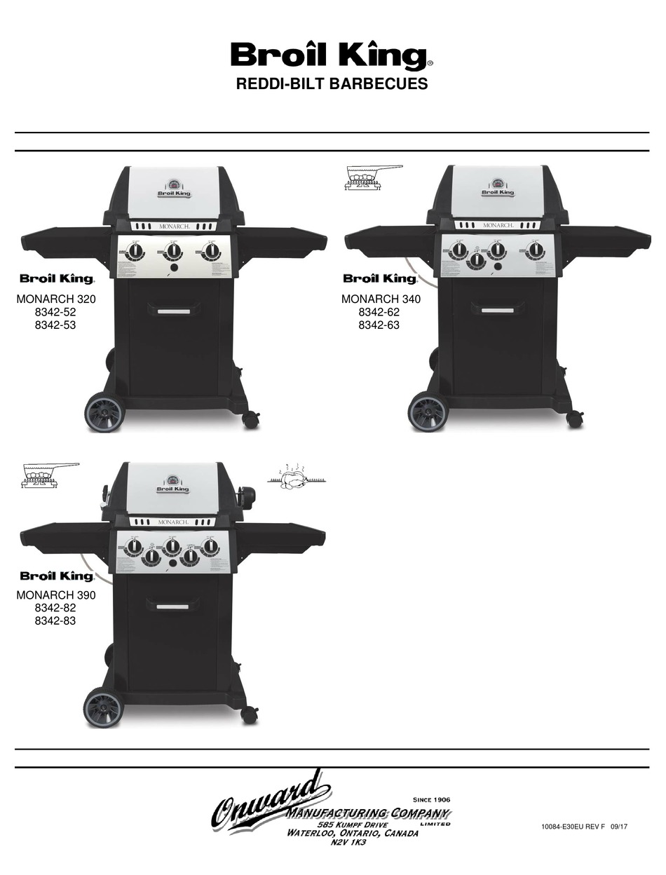 BROIL KING MONARCH 320 SERIES ASSEMBLY INSTRUCTIONS MANUAL Pdf Download