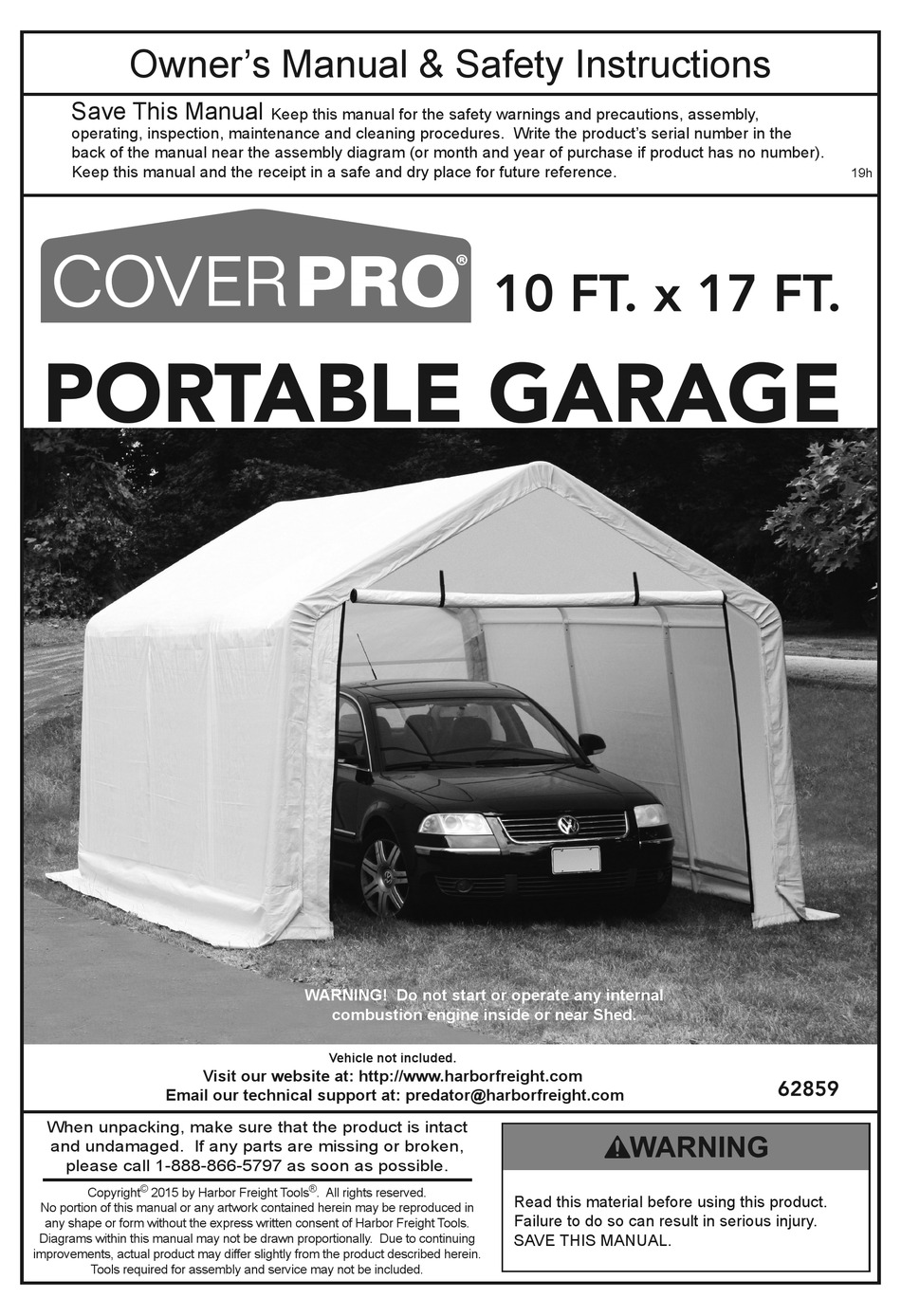 Coverpro portable shop garage parts