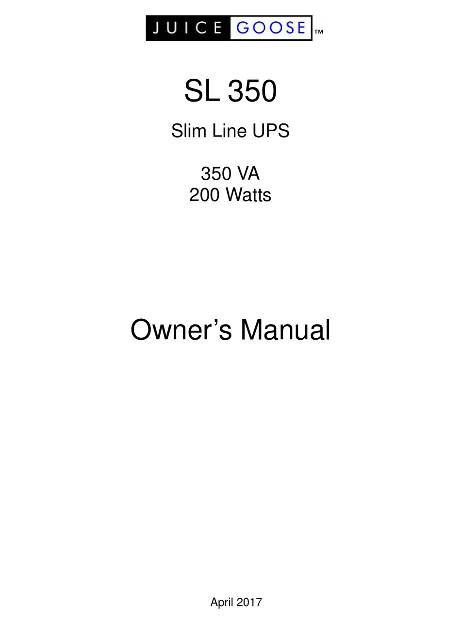 JUISE GOOSE SL 350 OWNER'S MANUAL Pdf Download ManualsLib