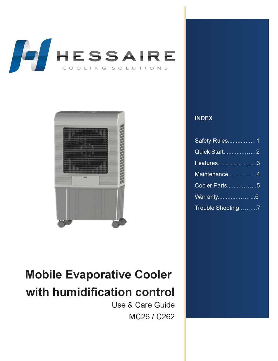 HESSAIRE MC26/C262 USE & CARE MANUAL Pdf Download | ManualsLib