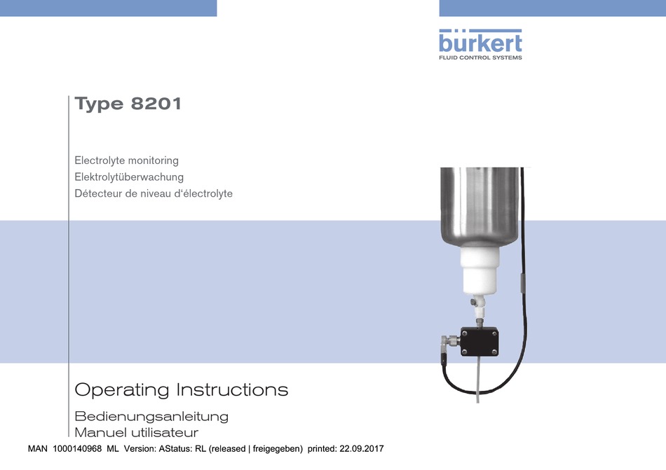 BURKERT 8201 OPERATING INSTRUCTIONS MANUAL Pdf Download ManualsLib