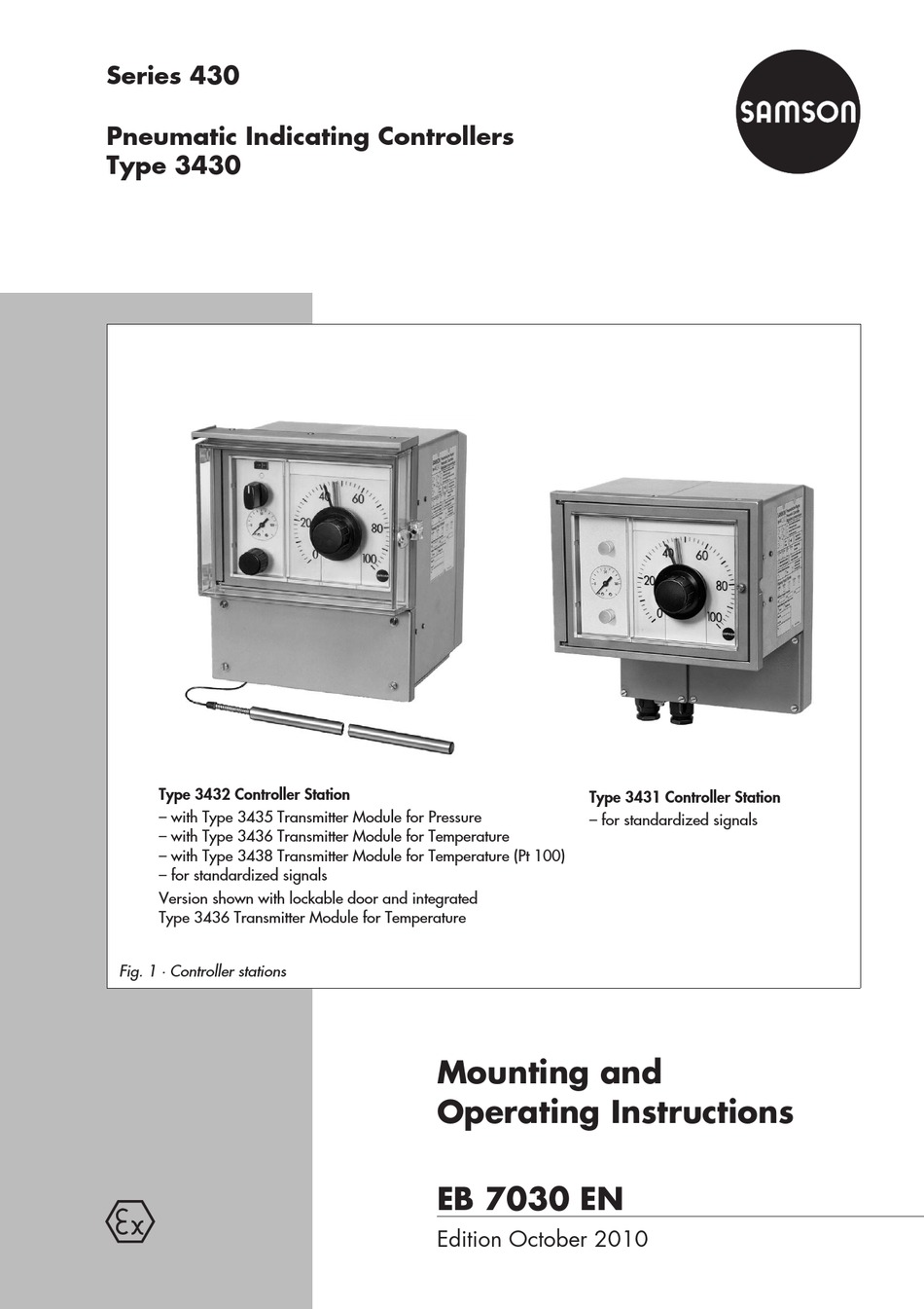 Samson 3430 Operating Instructions Manual Pdf Download 