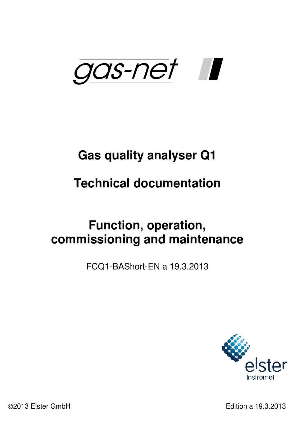 ELSTER GASLAB Q1 TECHNICAL DOCUMENTATION MANUAL Pdf Download ManualsLib