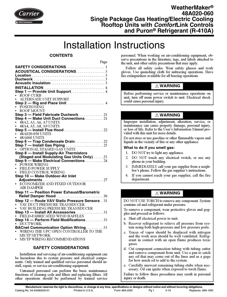 carrier-weathermaker-48a020-installation-instructions-manual-pdf