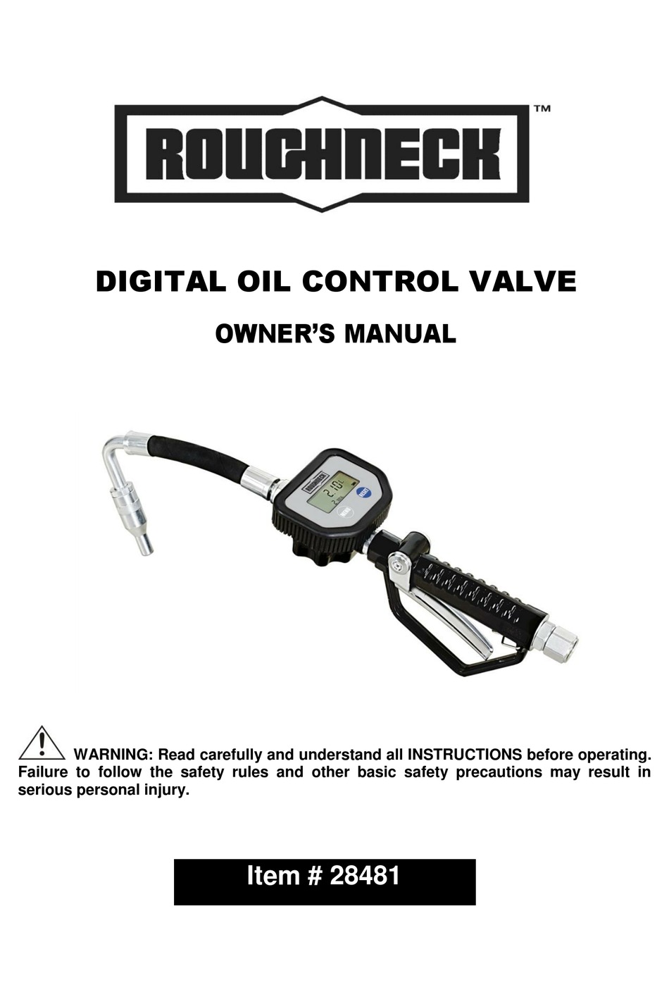 ROUGHNECK 28481 OWNER'S MANUAL Pdf Download ManualsLib