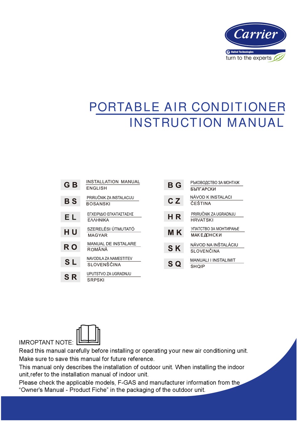 Carrier Mppdb 12crn7 Qb6g1 Instruction Manual Pdf Download Manualslib