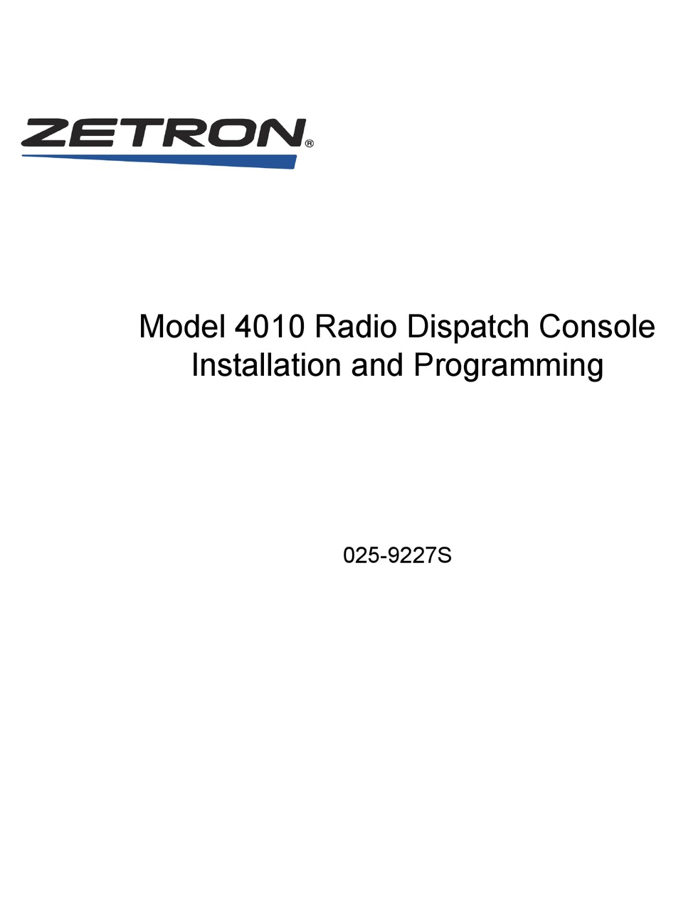zetron 4010 programming manual