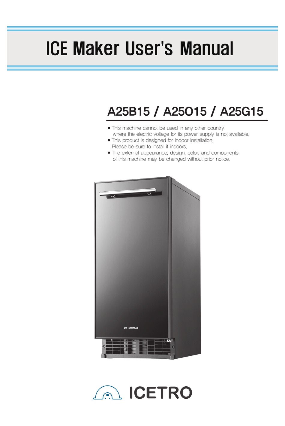 ICETRO A25B15 USER MANUAL Pdf Download ManualsLib