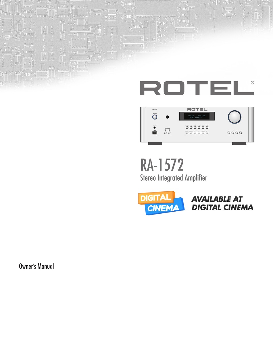 ROTEL RA-1572 OWNER'S MANUAL Pdf Download | ManualsLib