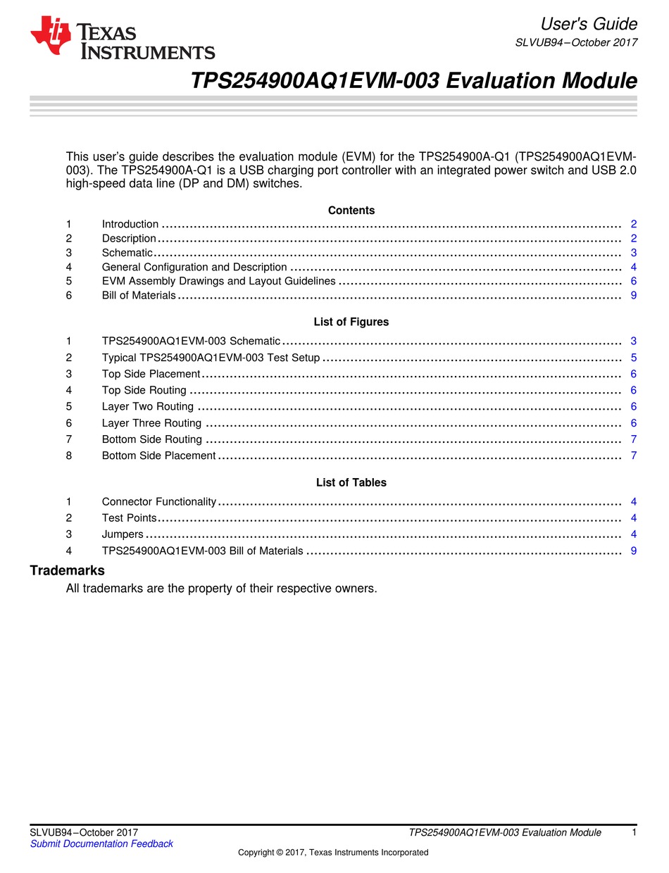 TEXAS INSTRUMENTS TPS254900AQ1EVM-003 USER MANUAL Pdf Download | ManualsLib