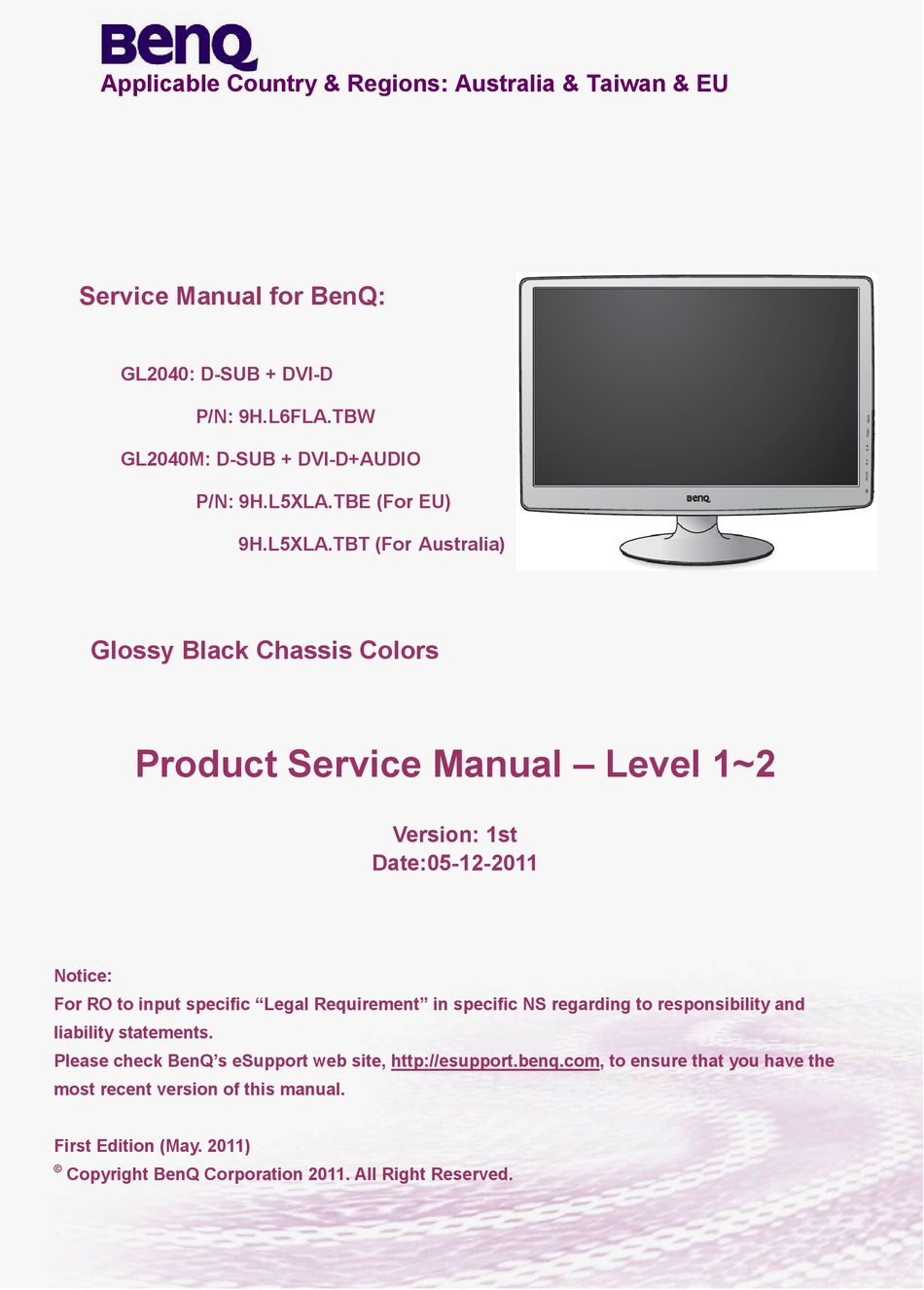 Benq Monitor Drivers Gl2460