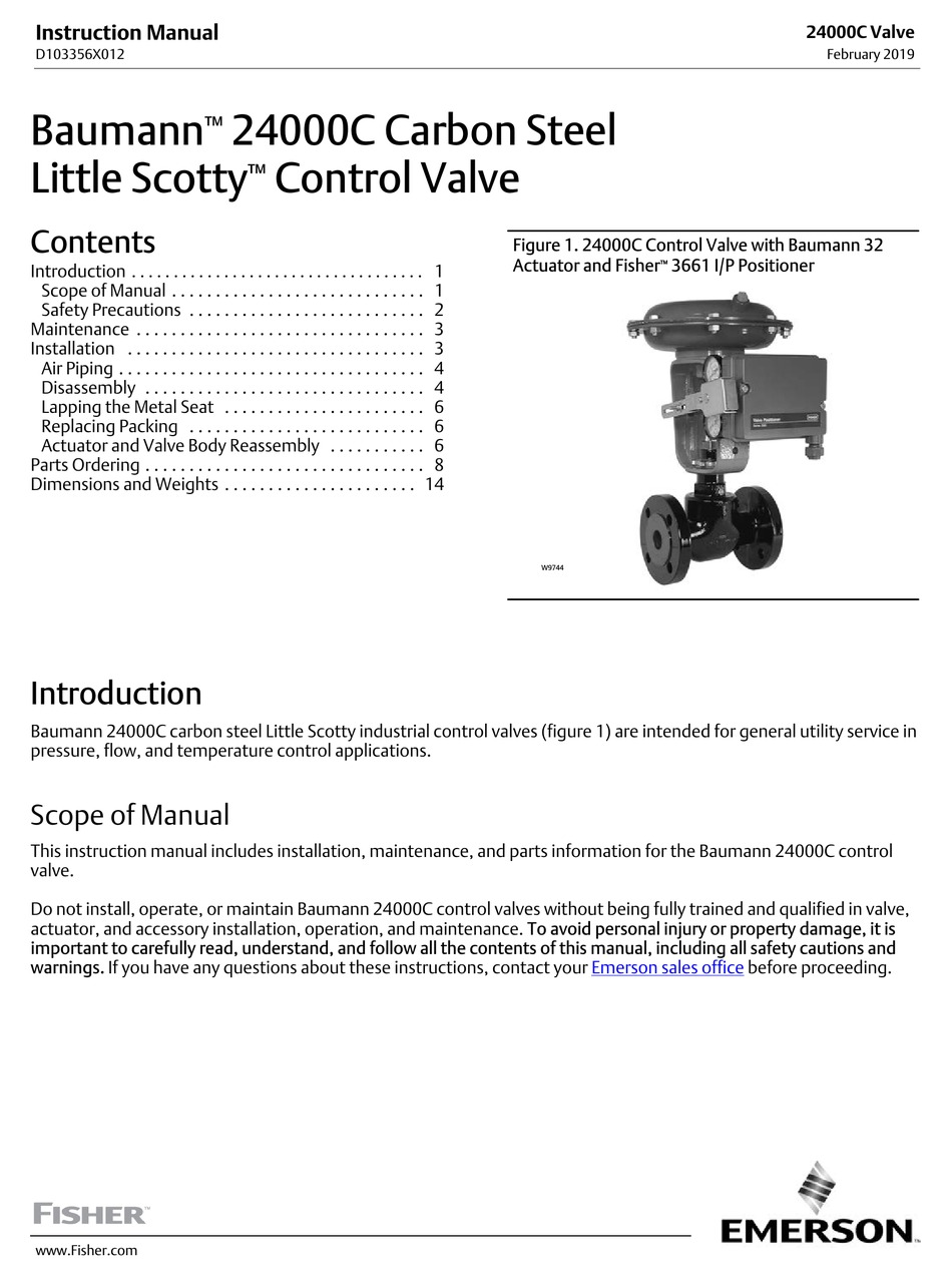 EMERSON FISHER BAUMANN LITTLE SCOTTY 24000C INSTRUCTION MANUAL Pdf ...