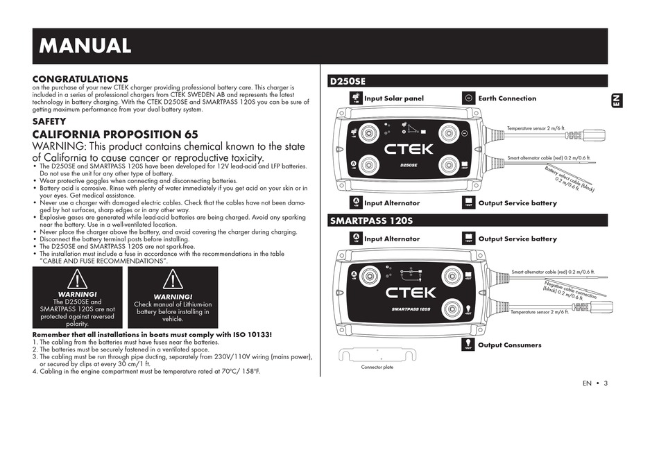 CTEK D250SE MANUAL Pdf Download ManualsLib