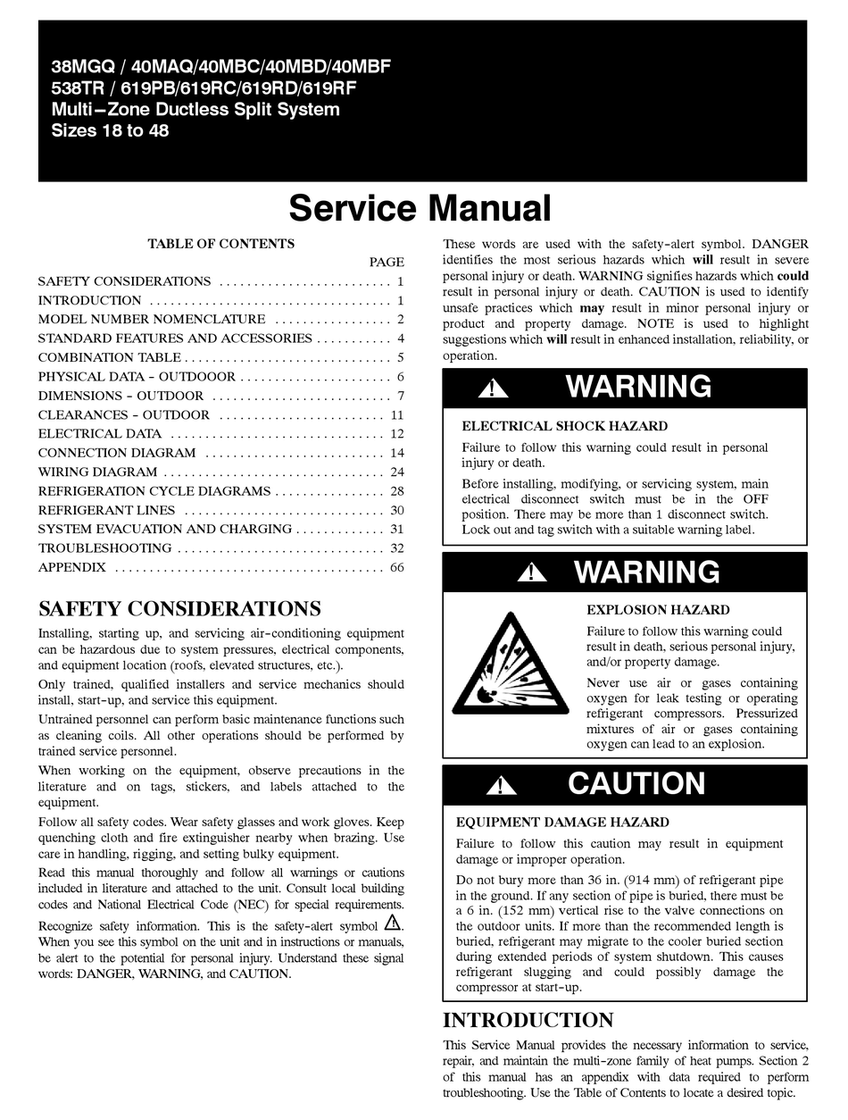 CARRIER 38MGQ SERIES SERVICE MANUAL Pdf Download | ManualsLib