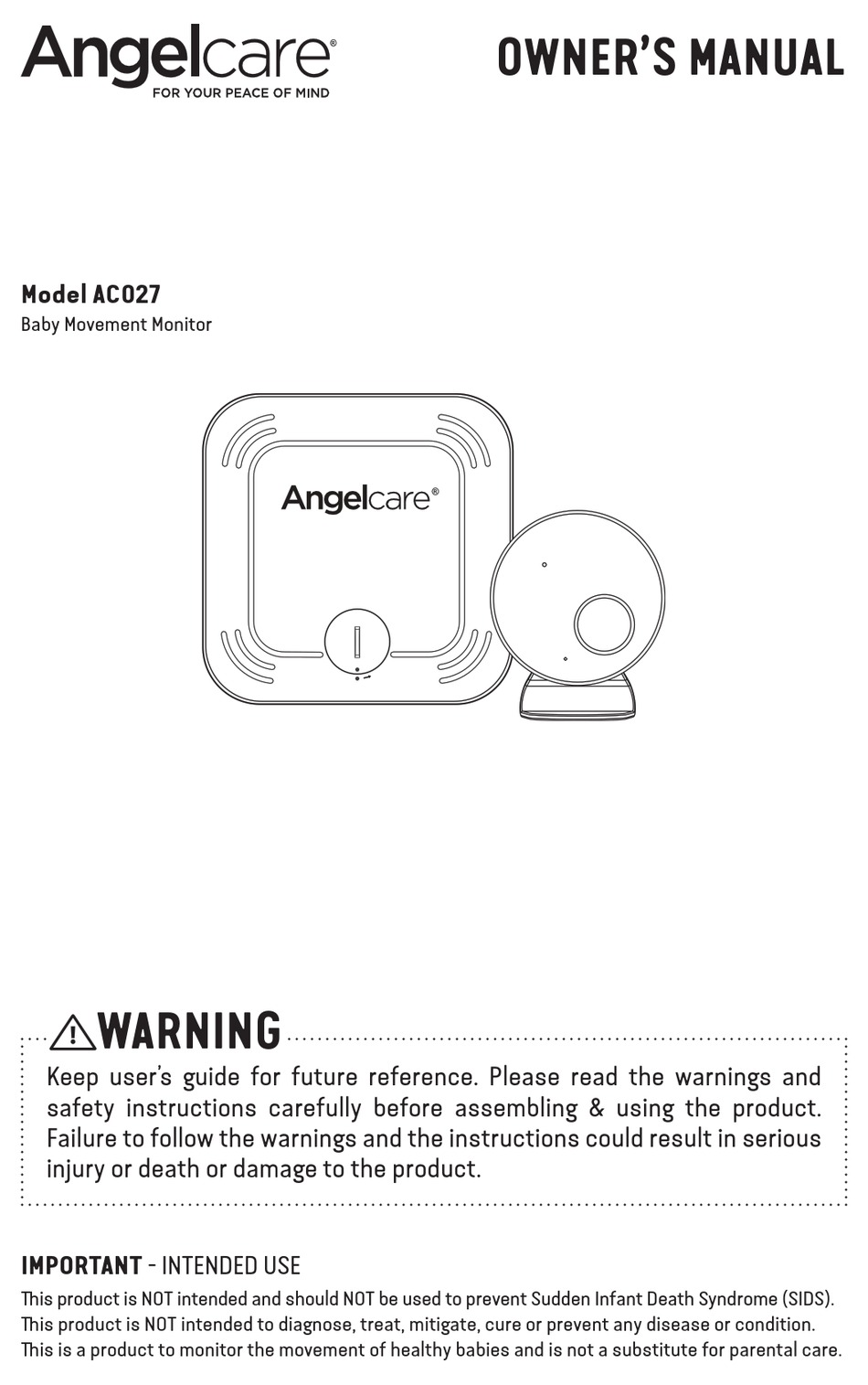 angelcare ac027 baby movement monitor