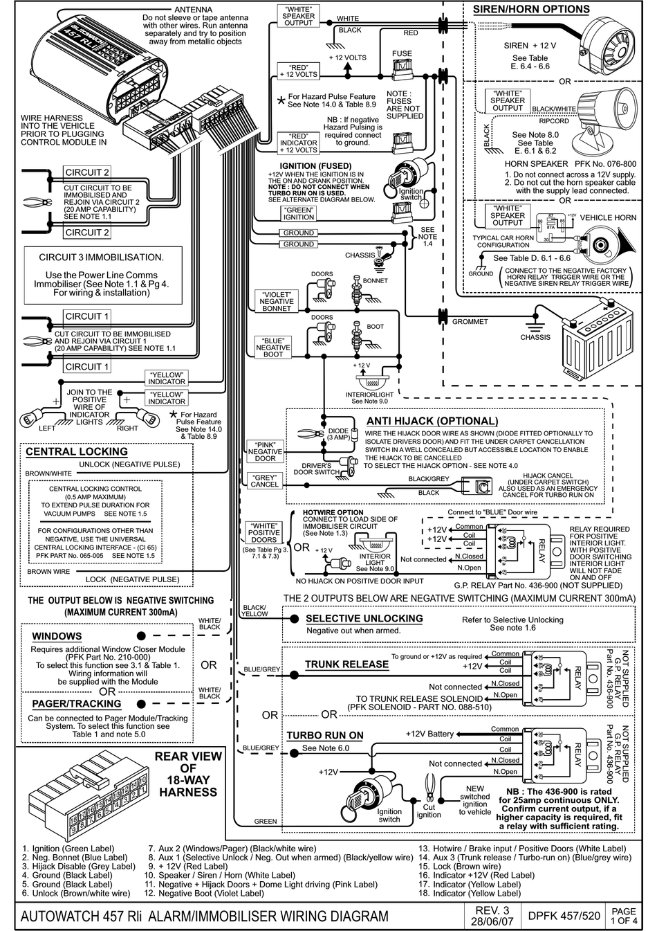 AUTOWATCH 457 RLI WIRING DIAGRAM Pdf Download | ManualsLib