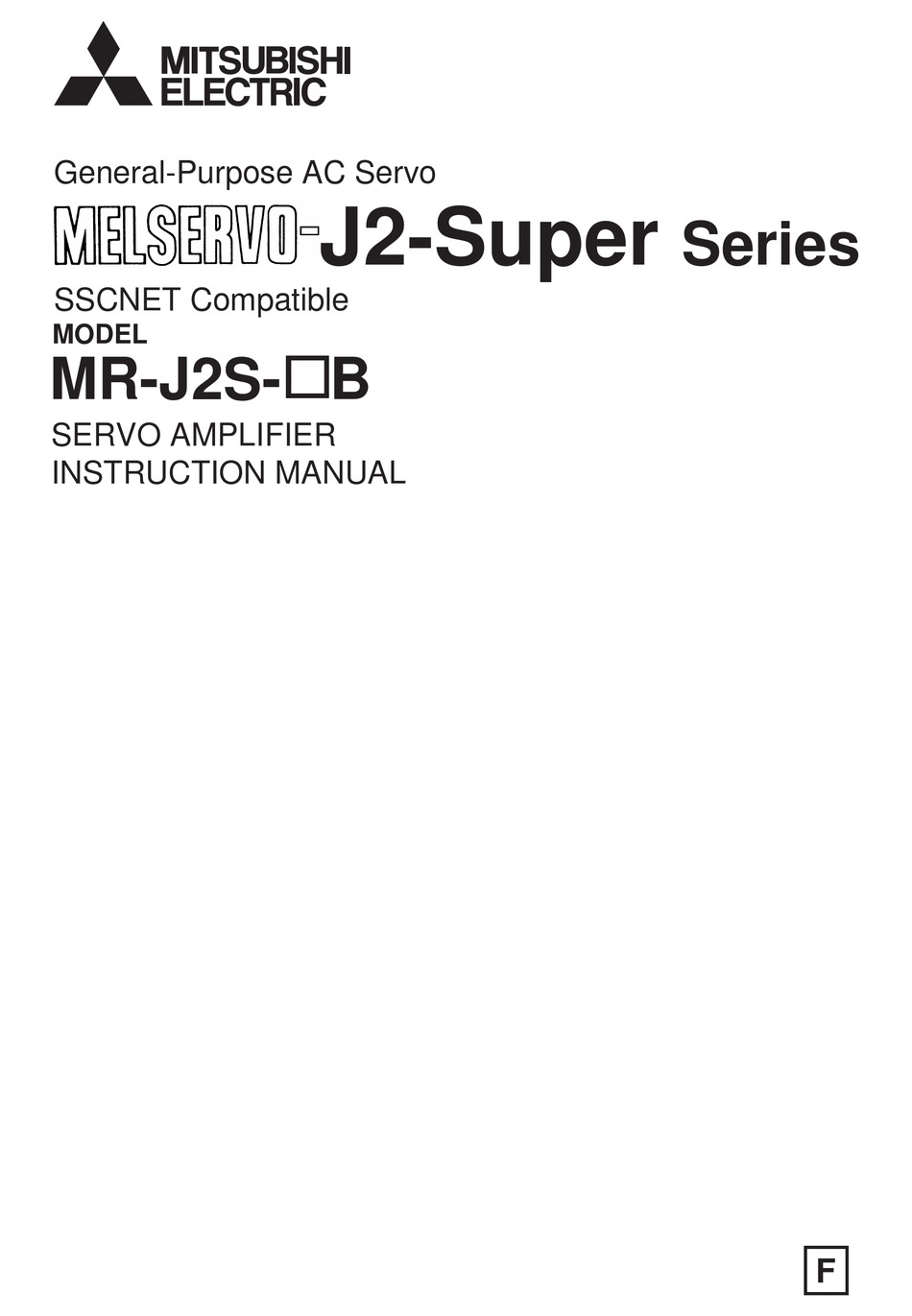 MITSUBISHI ELECTRIC MR-J2S-*B SERIES INSTRUCTION MANUAL Pdf Download