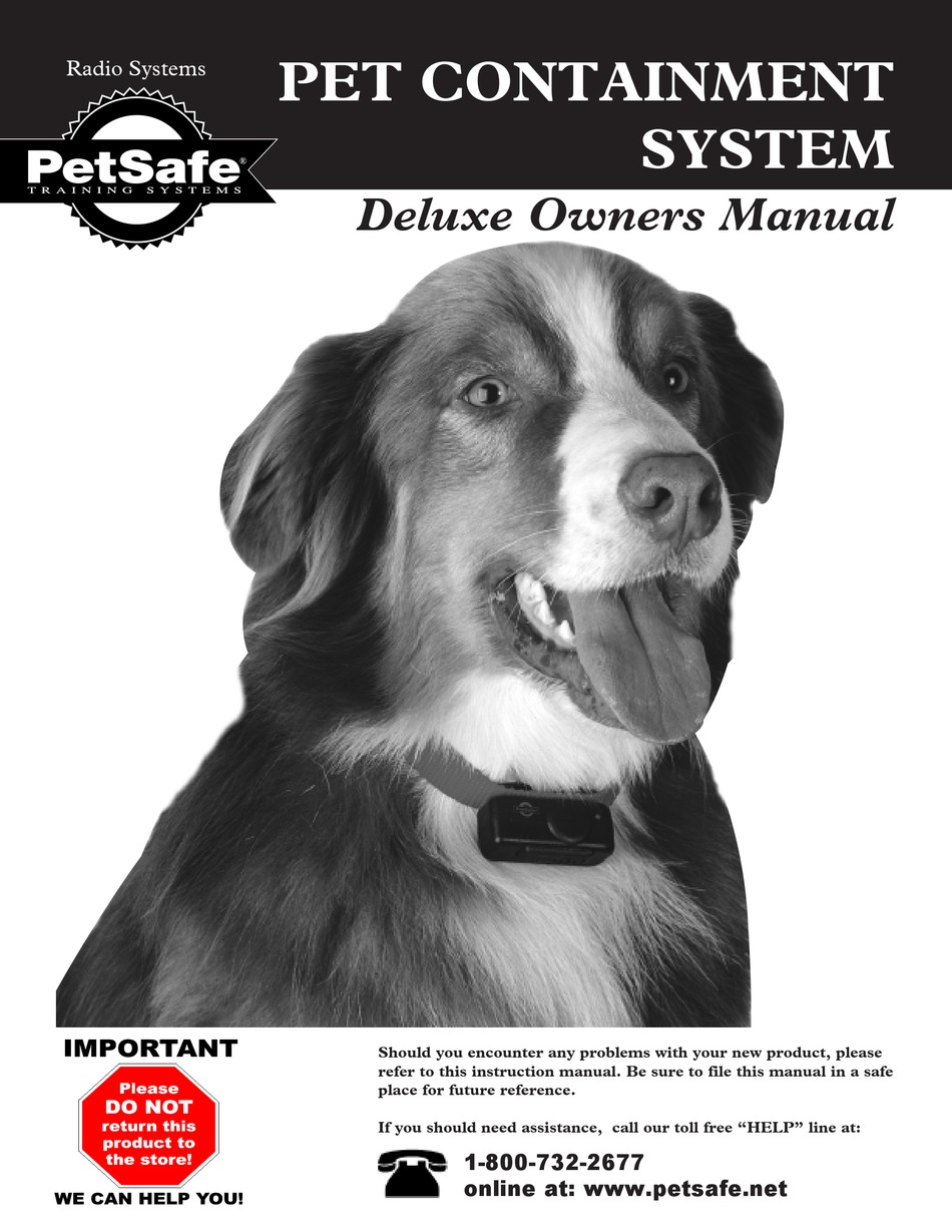 PETSAFE DELUXE PET CONTRAINMENT SYSTEM OWNER'S MANUAL Pdf Download