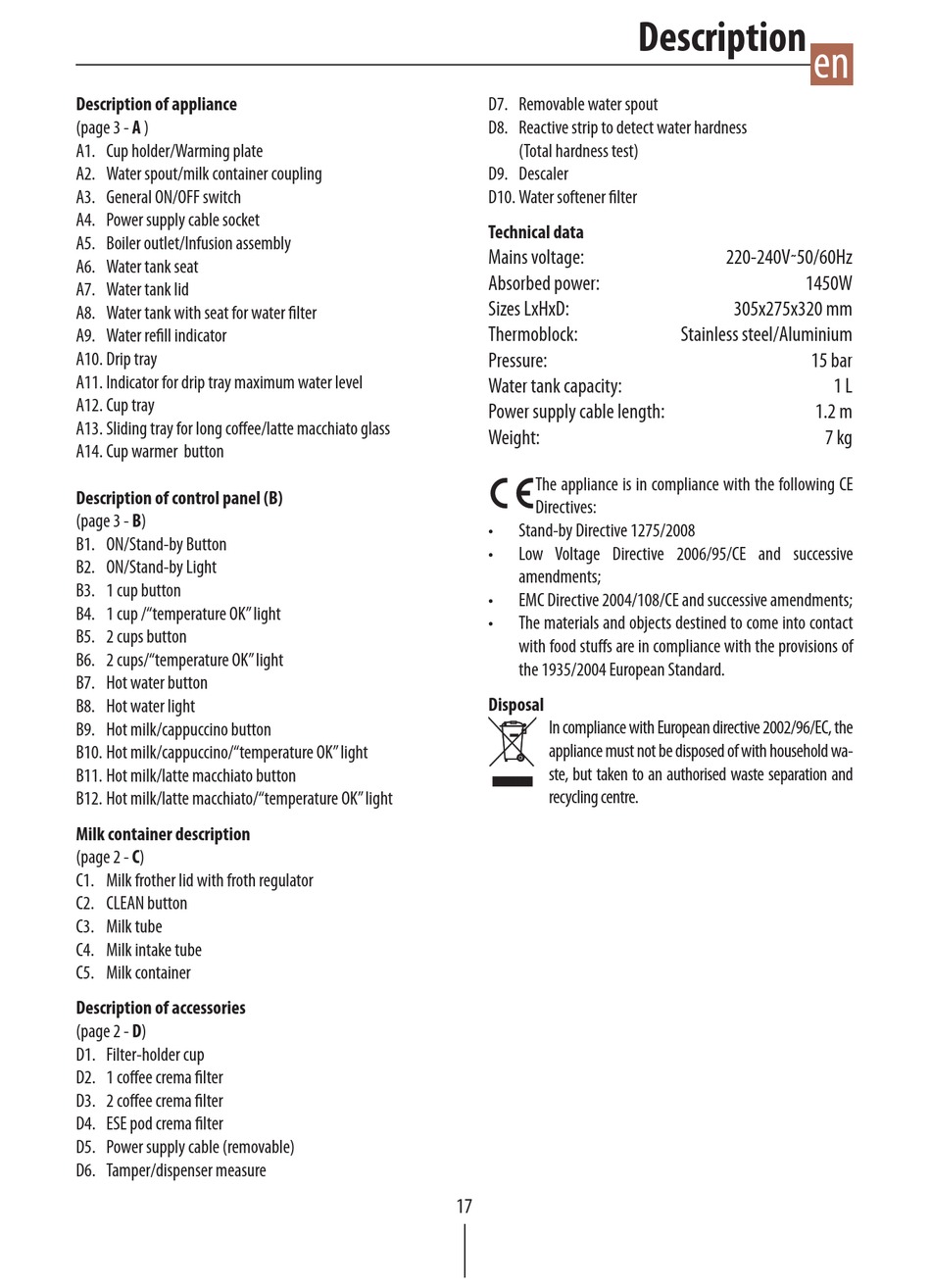 DELONGHI EC860 MANUAL Pdf Download | ManualsLib