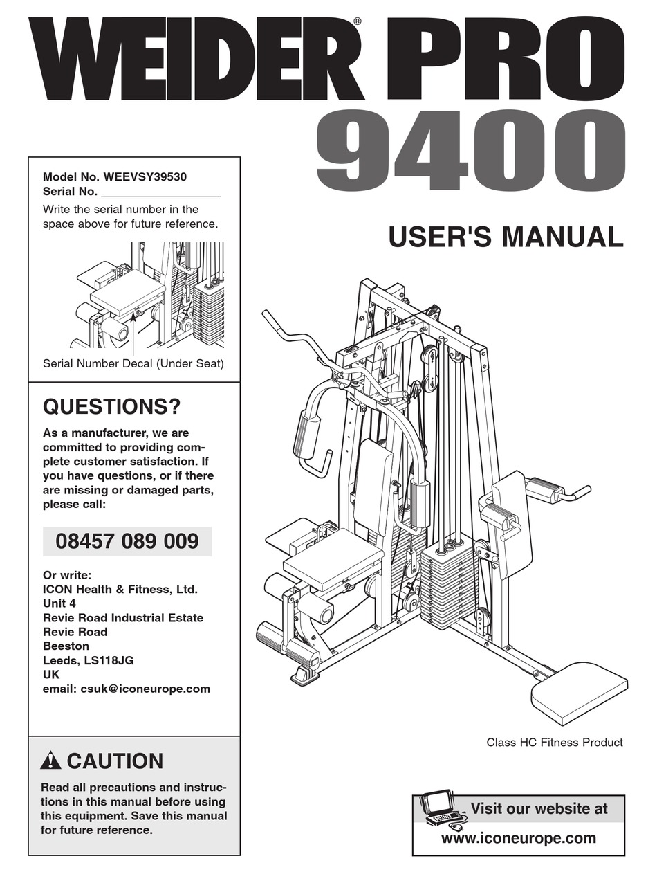 Weider 9400 pro cable diagram new arrivals