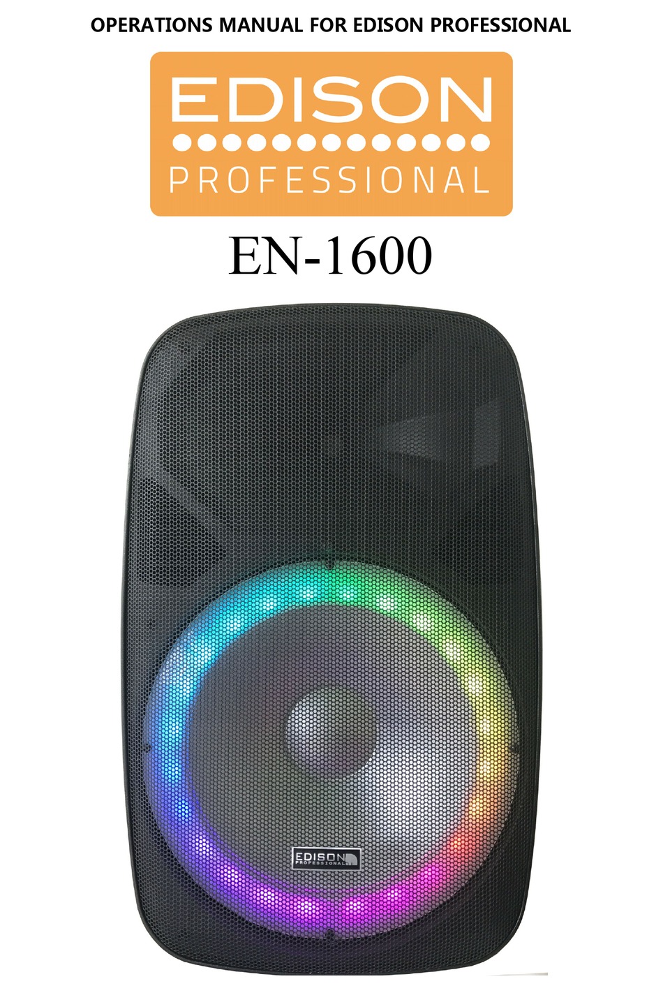 EDISON PROFESSIONAL EN-1600 OPERATION MANUAL Pdf Download | ManualsLib