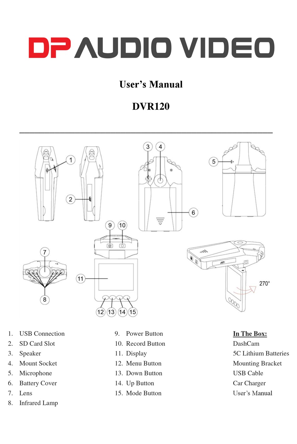 Dp Audio Video Dvr120 User Manual Pdf Download Manualslib