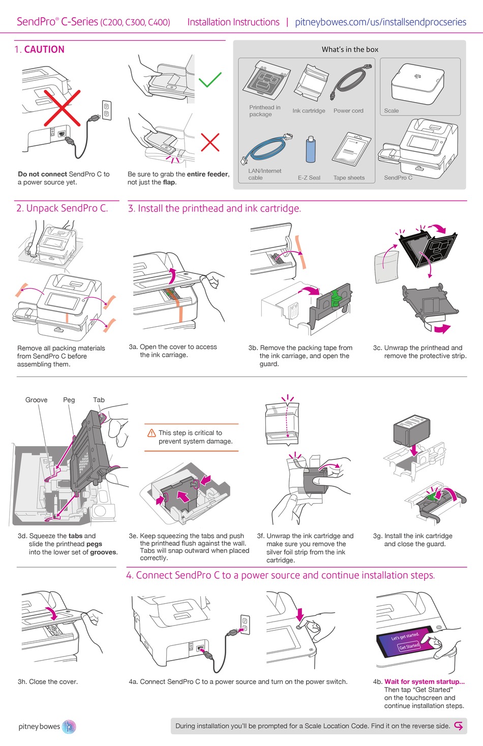 PITNEY BOWES SENDPRO C SERIES INSTALLATION INSTRUCTIONS Pdf Download